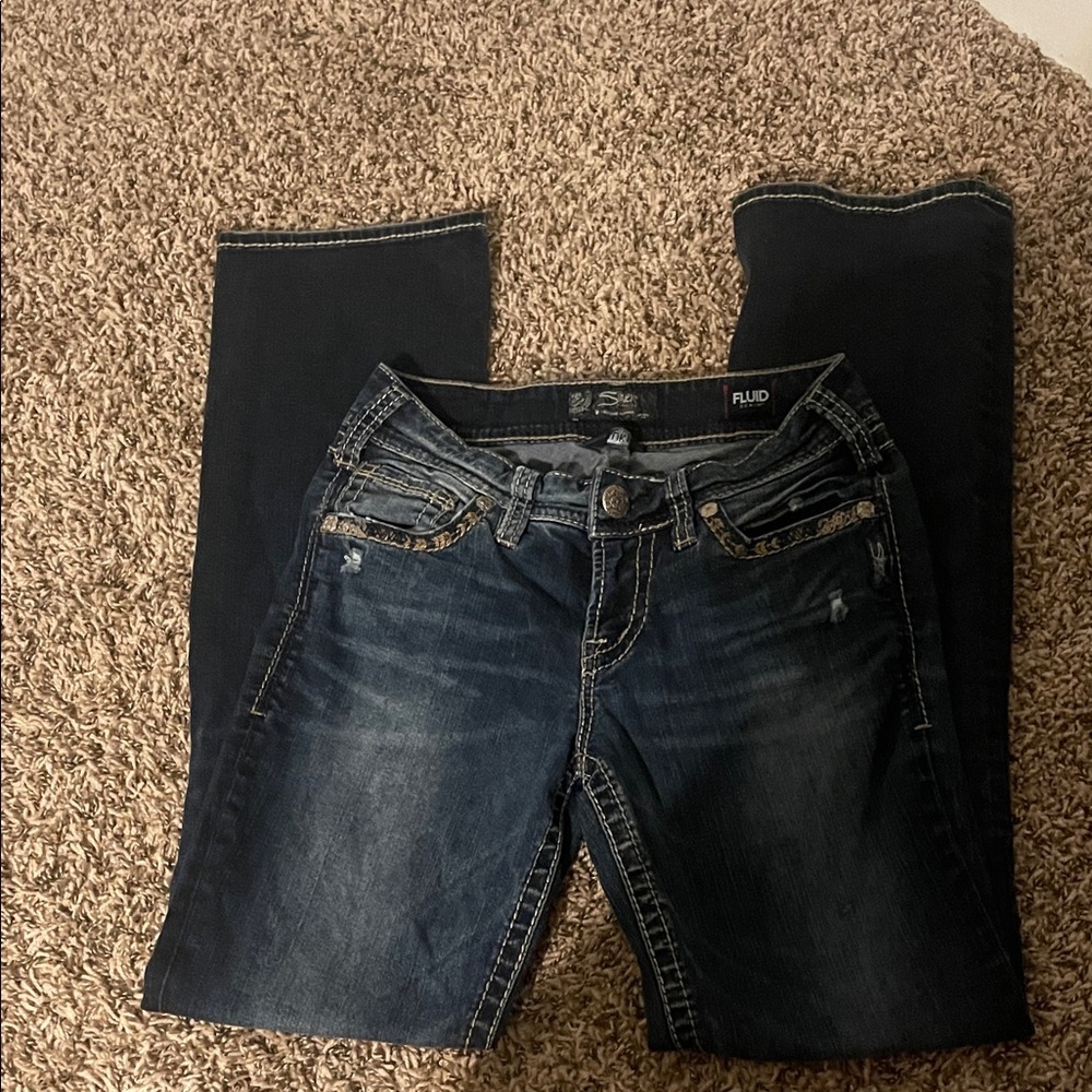 Silver Jeans Dark Blue Boot Cut Women's Jeans - Picture 3 of 5
